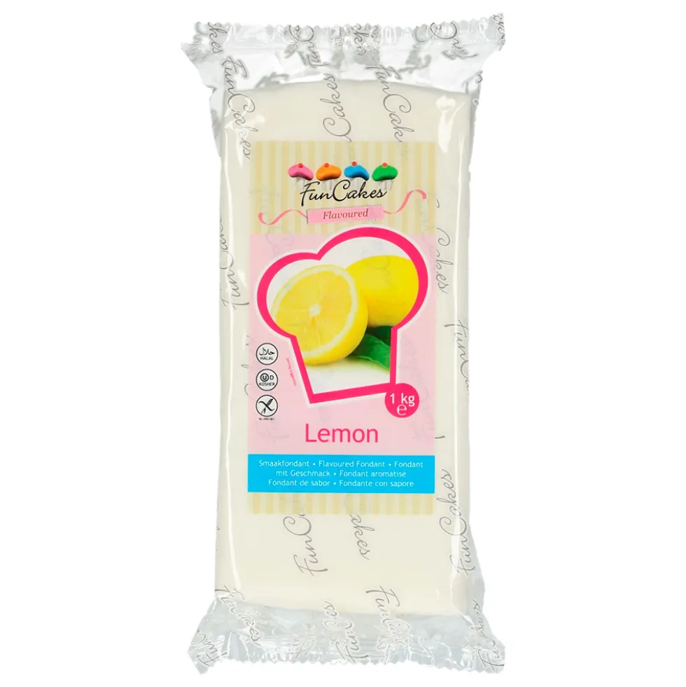 Fondant Blanco Sabor Limón 1 Kg - FunCakes