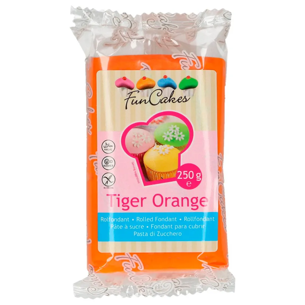 Fondant Naranja Intenso 250 gr - FunCakes
