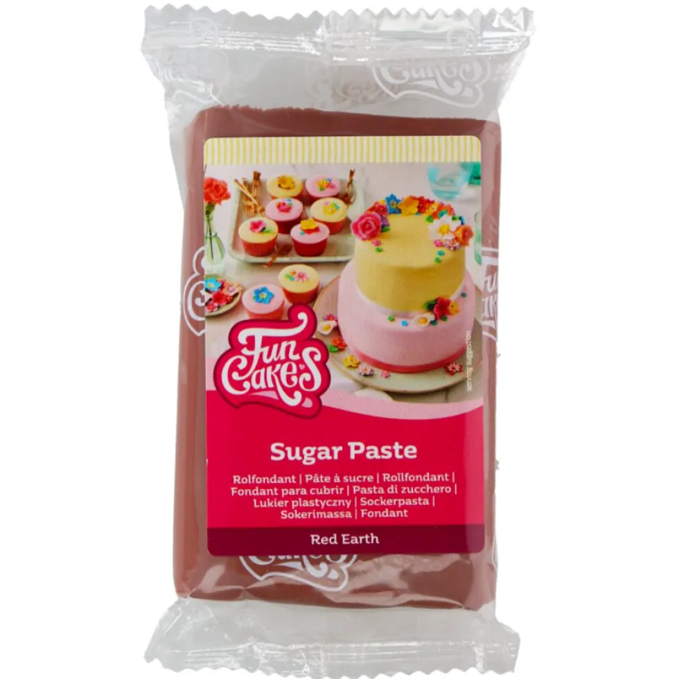 Fondant Rojo Tierra 250 gr - Funcakes