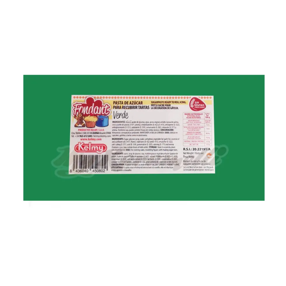 Fondant Verde 250 gr - Kelmy