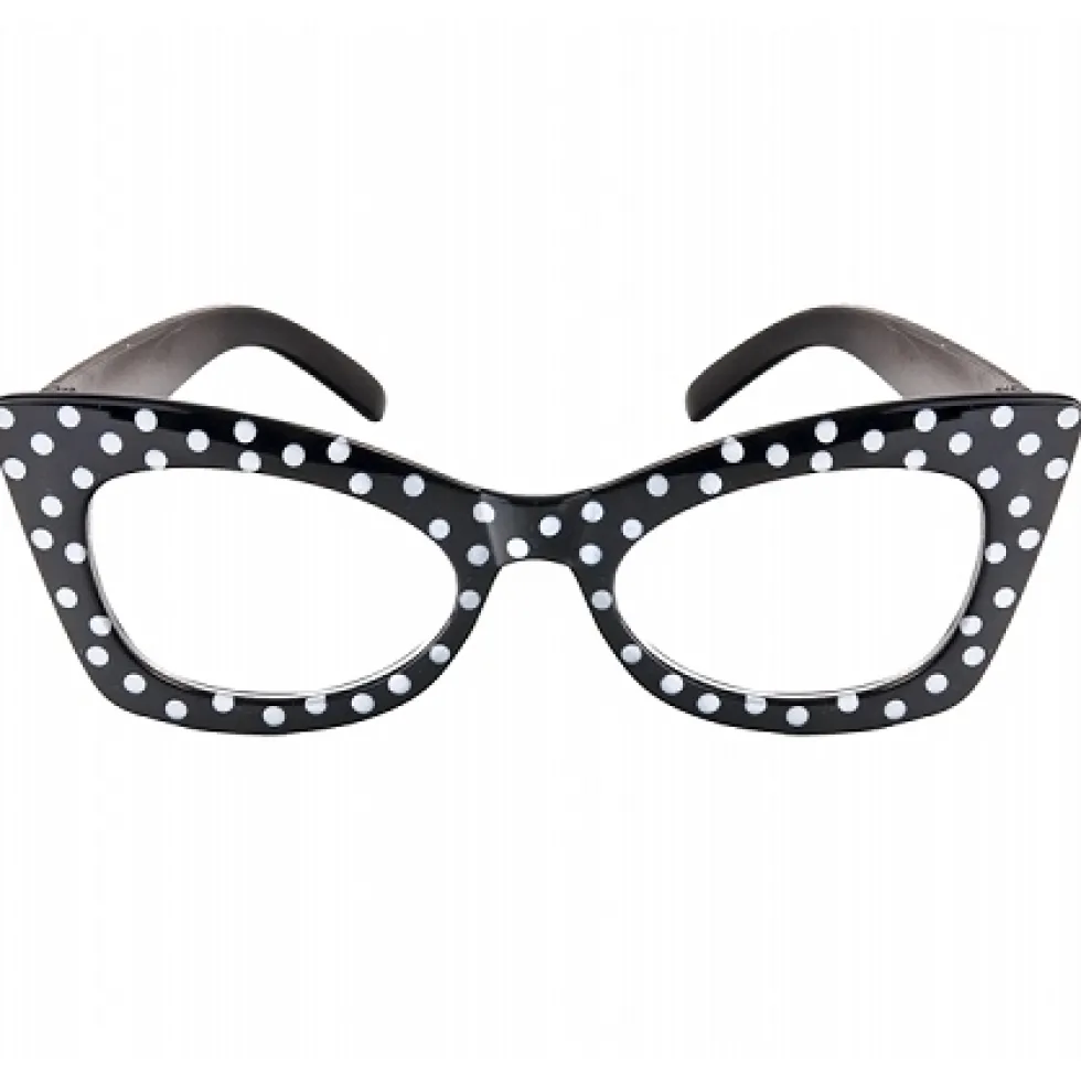 Gafas Negras con Lunares Blancos