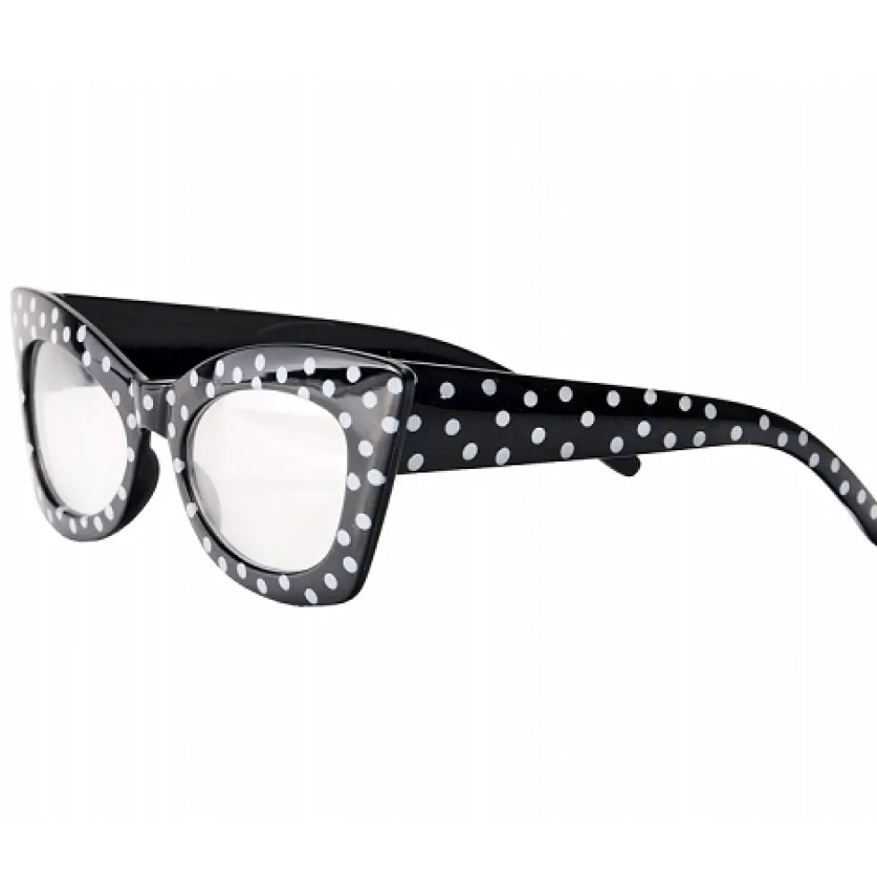 Gafas Negras con Lunares Blancos