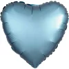 Globo Corazón Azul Acero Satinado 45 cm