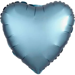 Globo Corazón Azul Acero Satinado 45 cm