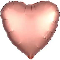 Globo Corazón Oro Rosado Satinado 45 cm