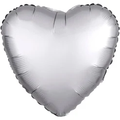 Globo Corazón Plata Satinado 45 cm