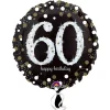 Globo 60 Cumpleaños Negro y Oro 45cm