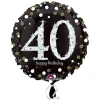 Globo 40 Cumpleaños Negro y Oro 45cm