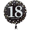 Globo 18 Cumpleaños Negro y Oro 45cm
