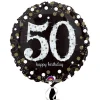 Globo 50 Cumpleaños Negro y Oro 45cm