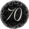 Globo 70 Cumpleaños Negro y Plata 45cm