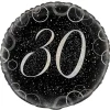 Globo 30 Cumpleaños Negro y Plata 45cm