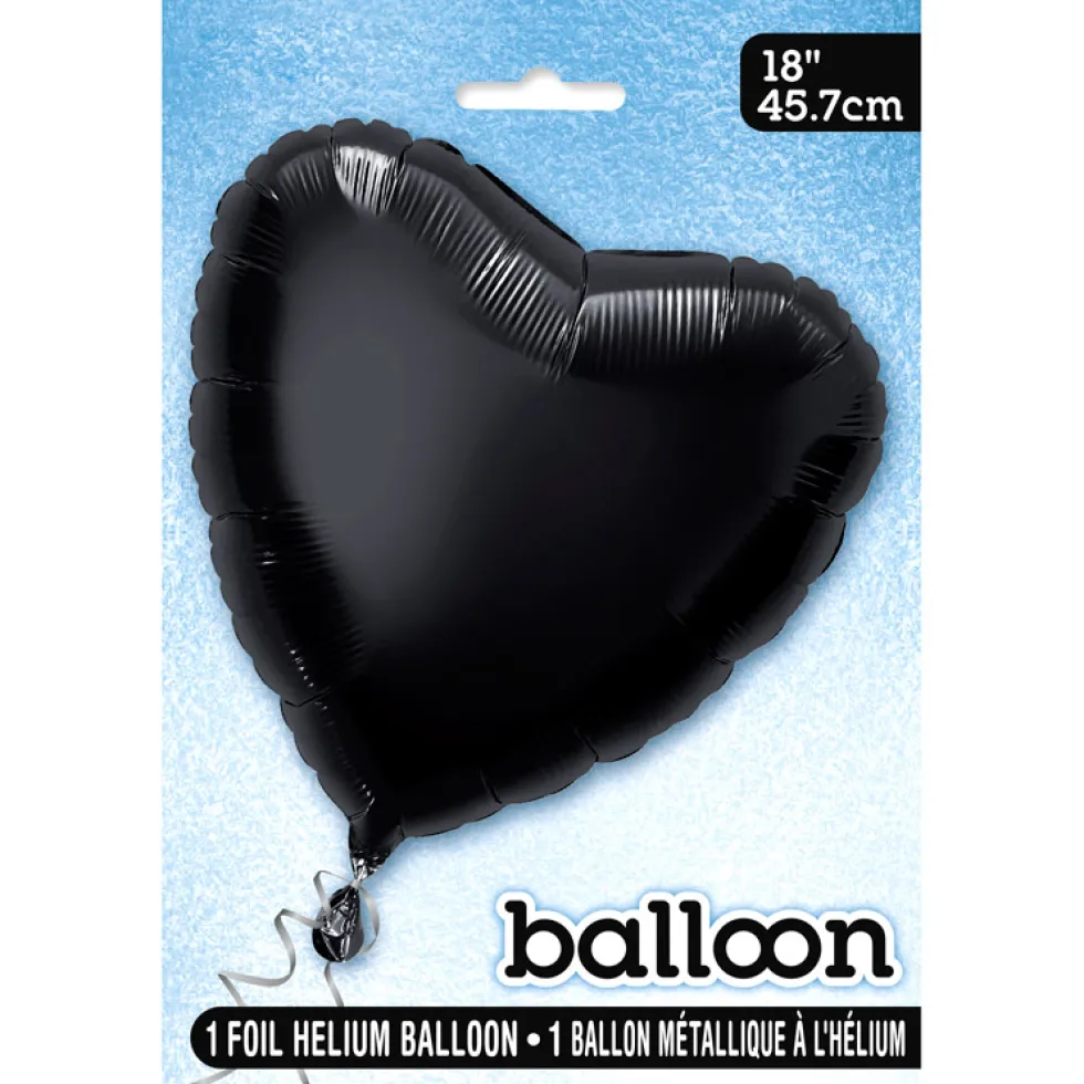 Globo de foil Corazón Negro 45 cm