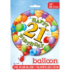 Globo de foil 21 Cumpleaños 45 cm