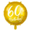 Globo de Foil 60 Cumpleaños Oro 45 cm