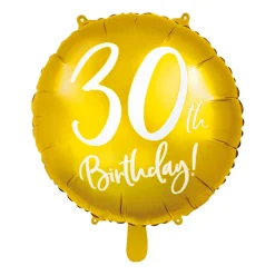 Globo de Foil 30 Cumpleaños Oro 45 cm