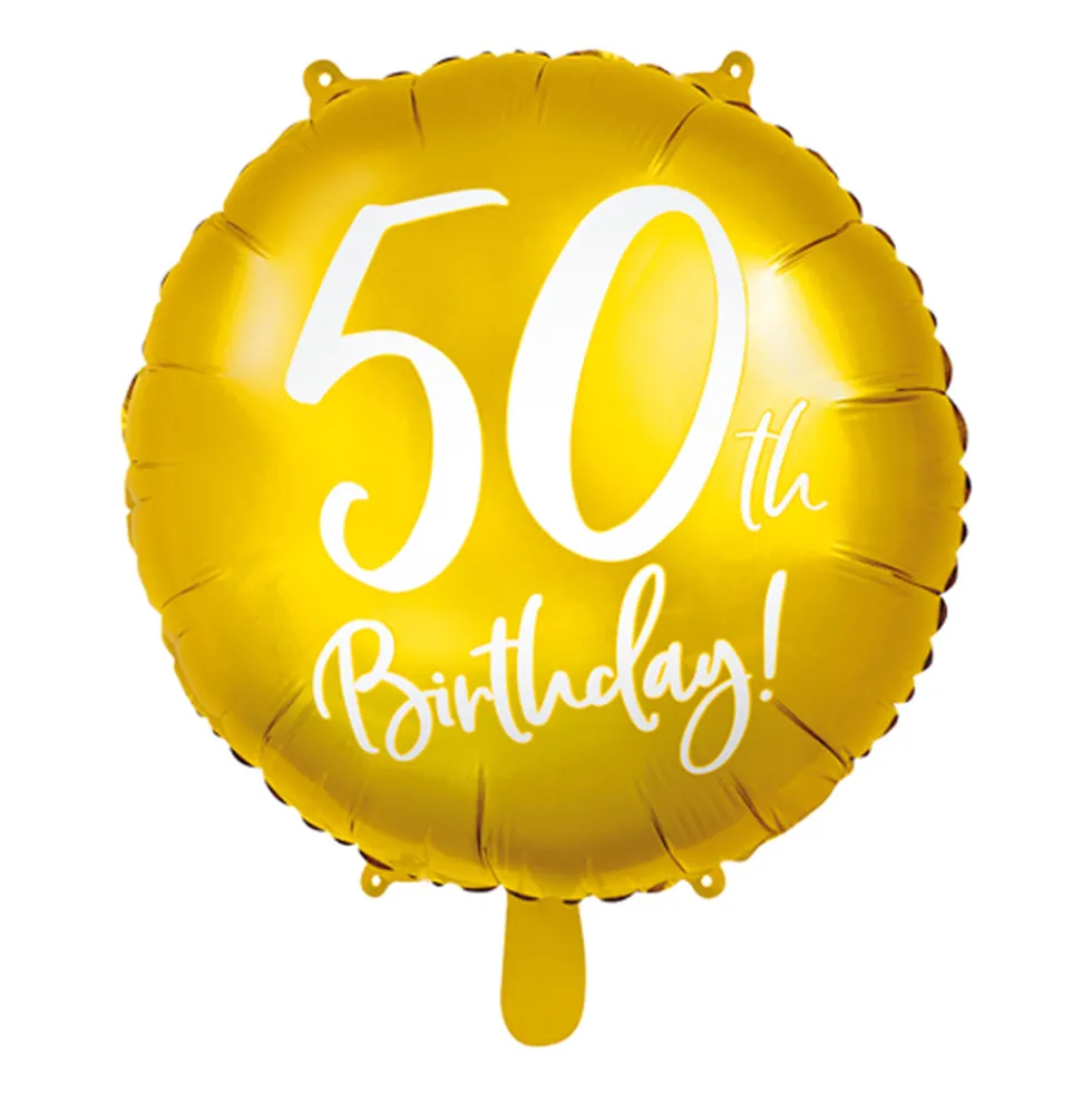 Globo de Foil 50 Cumpleaños Oro 45 cm
