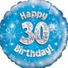 Globo de foil Holográfico 30 Cumpleaños azul