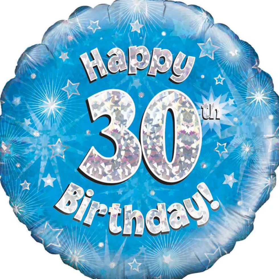 Globo de foil Holográfico 30 Cumpleaños azul