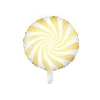 Globo de Foil Redondo Amarillo y Blanco 45 cm.