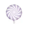 Globo de Foil Redondo Lila y Blanco 45 cm.