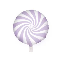 Globo de Foil Redondo Lila y Blanco 45 cm.