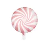 Globo de Foil Redondo Rosa y Blanco 45 cm.