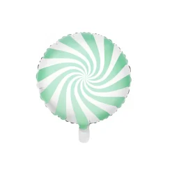 Globo de Foil Redondo Verde y Blanco 45 cm
