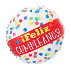 Globo Feliz Cumpleaños Lunares Multicolor 45 cm