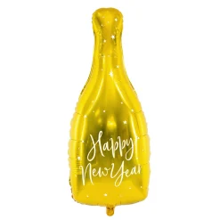 Globo Foil Botella Happy New Year Dorado 82 cm