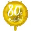 Globo Foil 80 Cumpleaños Dorado 45 cm