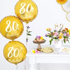 Globo Foil 80 Cumpleaños Dorado 45 cm