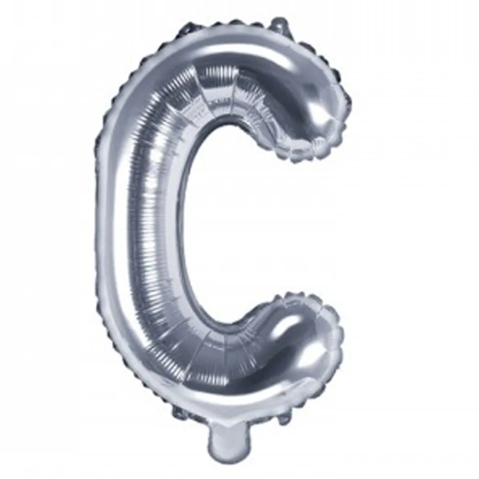 Globo Foil Letra C Plateado 35 cm