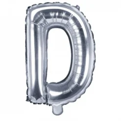 Globo Foil Letra D Plateado 35 cm