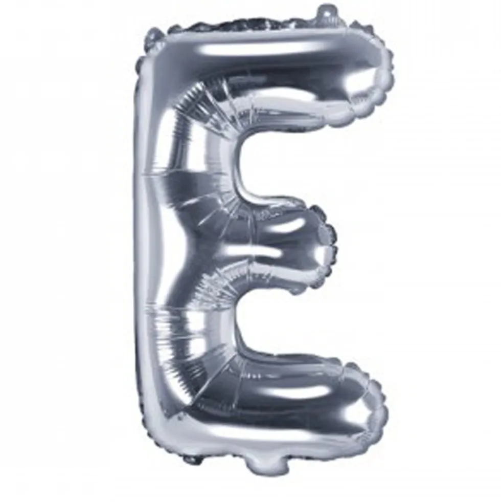 Globo Foil Letra E Plateado 35 cm