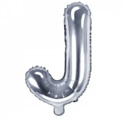 Globo Foil Letra J Plateado 35 cm