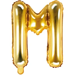 Globo Foil Letra M Dorado 35 cm
