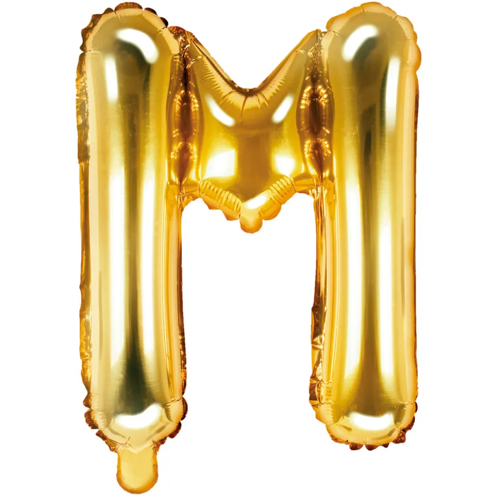 Globo Foil Letra M Dorado 35 cm