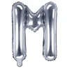 Globo Foil Letra M Plateado 35 cm