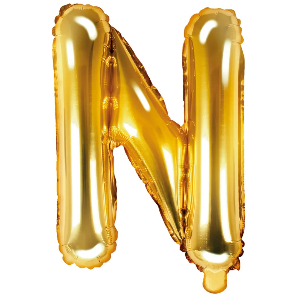 Globo Foil Letra N Dorado 35 cm