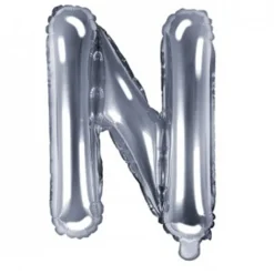 Globo Foil Letra N Plateado 35 cm