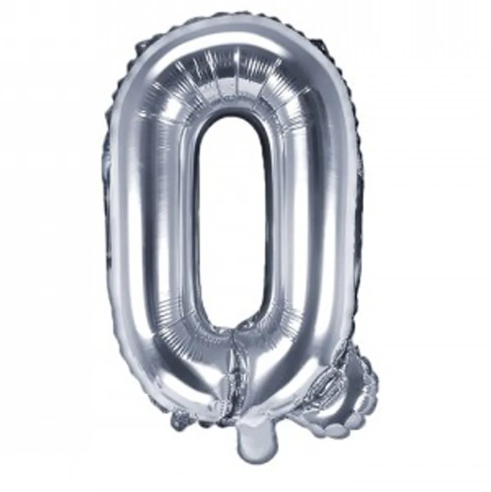 Globo Foil Letra Q Plateado 35 cm