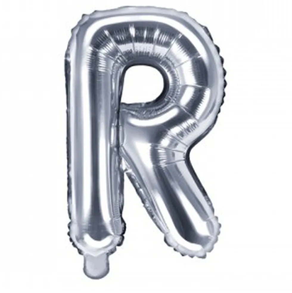 Globo Foil Letra R Plateado 35 cm