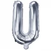 Globo Foil Letra U Plateado 35 cm