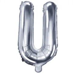 Globo Foil Letra U Plateado 35 cm