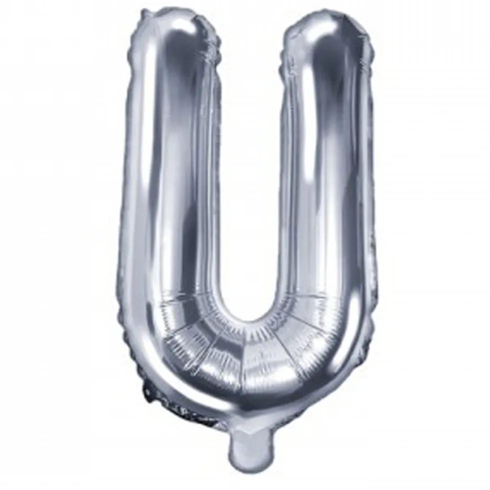 Globo Foil Letra U Plateado 35 cm