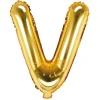 Globo Foil Letra V Dorado 35 cm