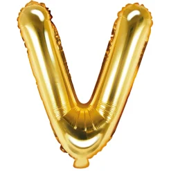 Globo Foil Letra V Dorado 35 cm