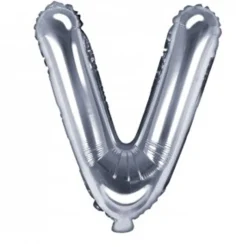 Globo Foil Letra V Plateado 35 cm