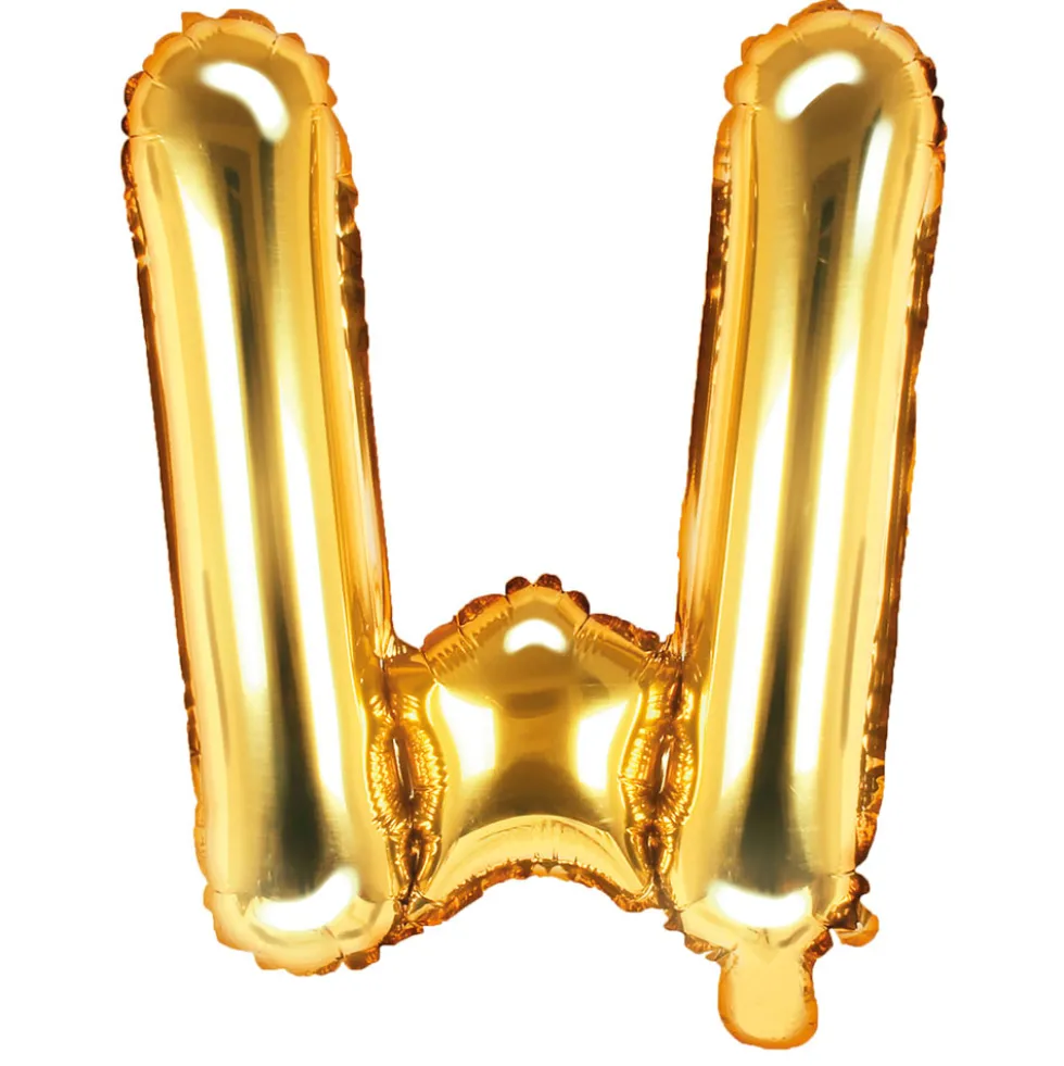 Globo Foil Letra W Dorado 35 cm